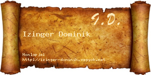 Izinger Dominik névjegykártya